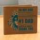 To My Dad- Little boy- Leather Wallet (Cowhide brown)