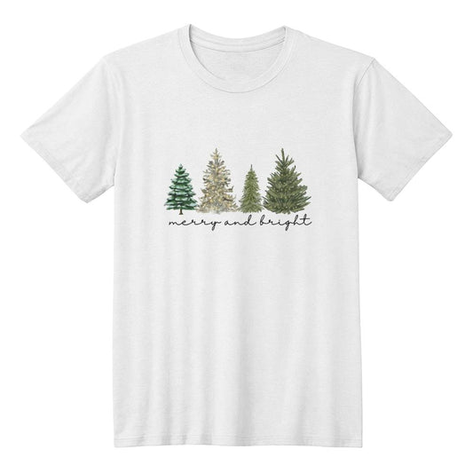 White Merry and Bright Christmas Shirt