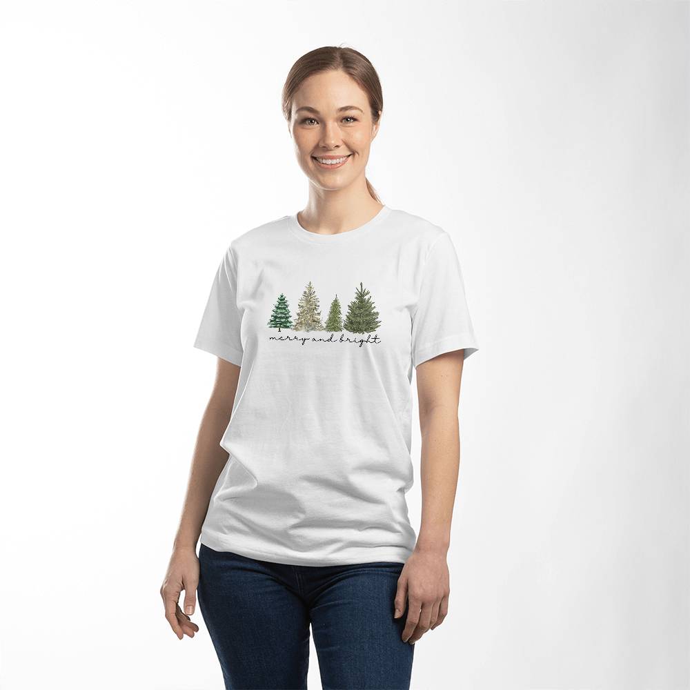 White Merry and Bright Christmas Shirt