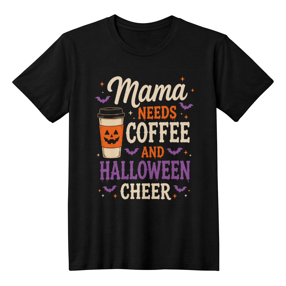 Mama Needs Coffee and Halloween Cheer Tee