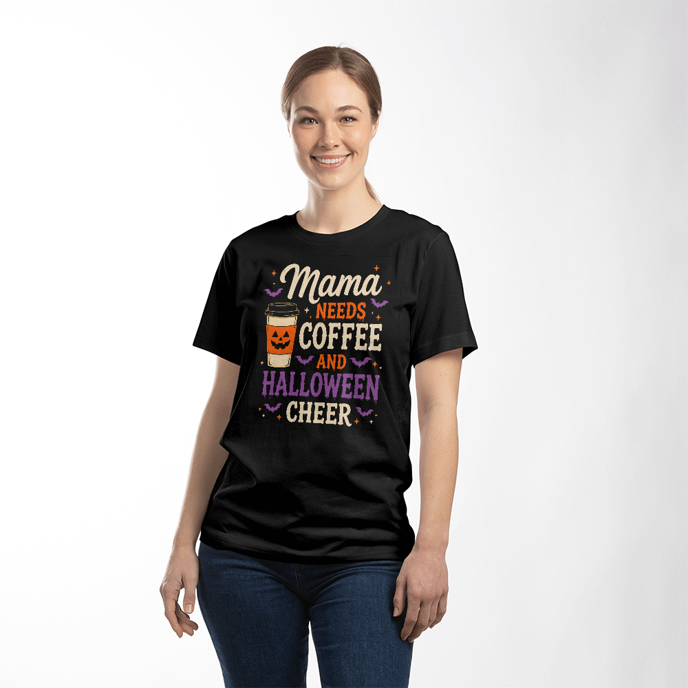 Mama Needs Coffee and Halloween Cheer Tee
