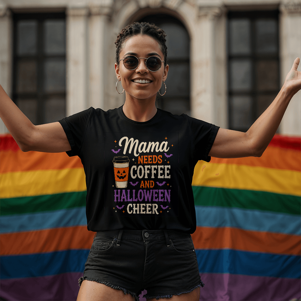 Mama Needs Coffee and Halloween Cheer Tee