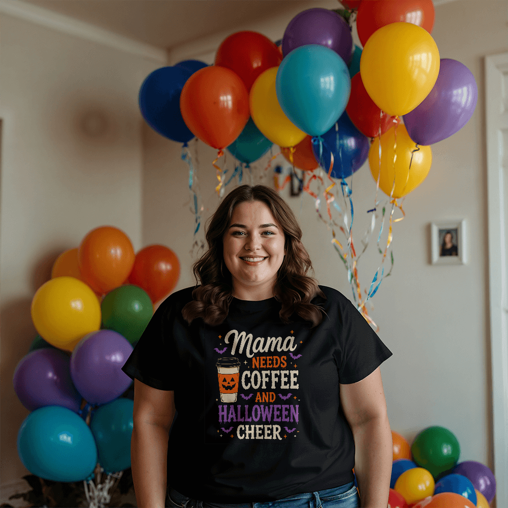 Mama Needs Coffee and Halloween Cheer Tee