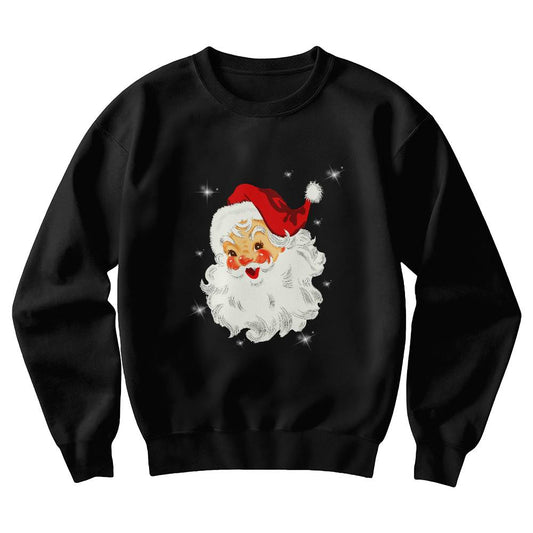 Vintage Santa, Retro Christmas Pullover Sweater,Womens, Christmas Matching Family Sweaters Vintage Holiday Crewneck